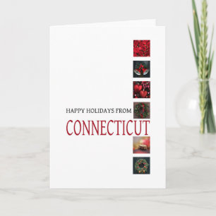 Connecticut Christmas-Kaart, specifieke staat Feestdagen Kaart