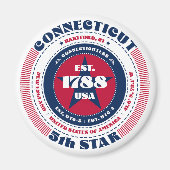 Connecticut Cirkel Typografie Souvenir Magneet (Voorkant)