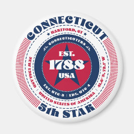 Connecticut Cirkel Typografie Souvenir Magneet