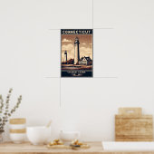 Connecticut Colonial Charm Lighthouse Poster (Keuken)