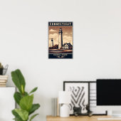 Connecticut Colonial Charm Lighthouse Poster (Thuiskantoor)