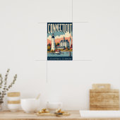 Connecticut Colonial Charm Lighthouse Poster (Keuken)