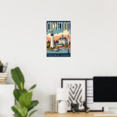 Connecticut Colonial Charm Lighthouse Poster (Thuiskantoor)