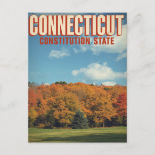 Connecticut Constitutie Staat Herfstloof Briefkaart