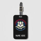 CONNECTICUT CONSTITUTION STATE FLAG BAGAGELABEL (Voorkant (verticaal))