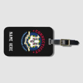 CONNECTICUT CONSTITUTION STATE FLAG BAGAGELABEL (Voorkant (horizontaal))