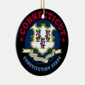 CONNECTICUT CONSTITUTION STATE FLAG KERAMISCH ORNAMENT (Rechts)