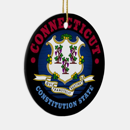 CONNECTICUT CONSTITUTION STATE FLAG KERAMISCH ORNAMENT (Rechts)