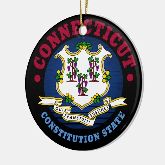 CONNECTICUT CONSTITUTION STATE FLAG KERAMISCH ORNAMENT (Links)