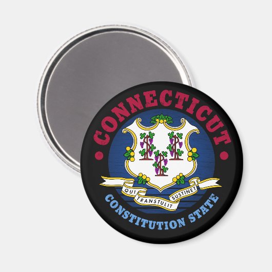 CONNECTICUT CONSTITUTION STATE FLAG MAGNEET (Voorkant / Achterkant)