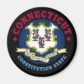 CONNECTICUT CONSTITUTION STATE FLAG MAGNEET (Voorkant)