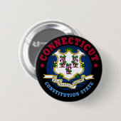 CONNECTICUT CONSTITUTION STATE FLAG RONDE BUTTON 5,7 CM (Voorkant /achterkant)