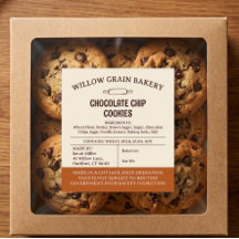 Connecticut Cottage Food Chocolade Koekje Label