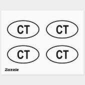 Connecticut "CT" Ovale Sticker (Vel)