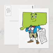 Connecticut CT Vintage Travel Souvenir Briefkaart (Voorkant / Achterkant)