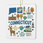 Connecticut Custom Family Trip Keepsake Kerstmis Keramisch Ornament (Links)