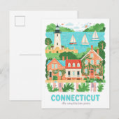 Connecticut de Grondwet Staat VS Reizen Briefkaart (Voorkant / Achterkant)
