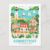 Connecticut de Grondwet Staat VS Reizen Briefkaart (Voorkant)