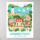 Connecticut de Grondwet Staat VS Reizen Poster (Voorkant)