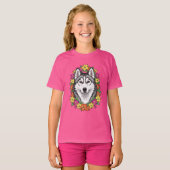 Connecticut Dog And Colorful Mirablis Flowers T-shirt (Voorkant volledig)