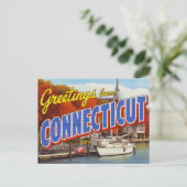Connecticut Fall Harbor Yacht Briefkaart (Staand voorkant)