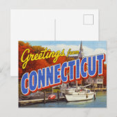 Connecticut Fall Harbor Yacht Briefkaart (Voorkant / Achterkant)