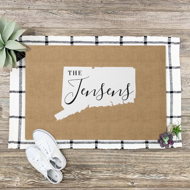 Connecticut familie Monogram staat deurmat (Creator heeft geüpload)