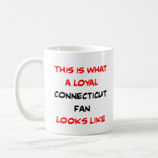 Connecticut-fan, trouwe koffiemok (Links)
