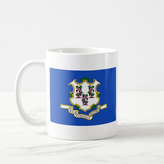 Connecticut Flag + Kaart Mok (Links)