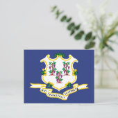 Connecticut Flag Souvenir Nutmeg State Shield Briefkaart (Staand voorkant)