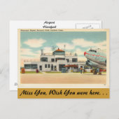 Connecticut, Gemeentelijke luchthaven Hartford Briefkaart (Voorkant / Achterkant)