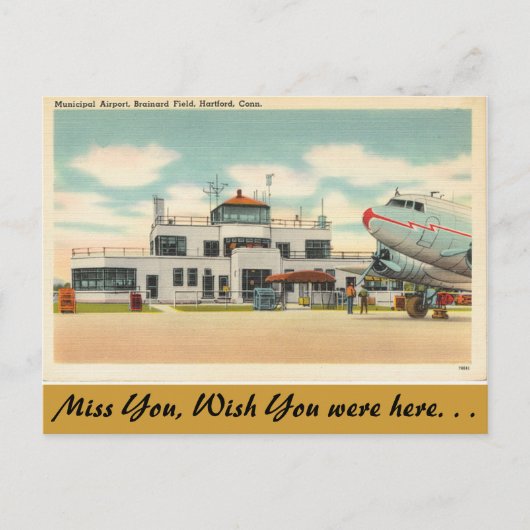 Connecticut, Gemeentelijke luchthaven Hartford Briefkaart (Voorkant)
