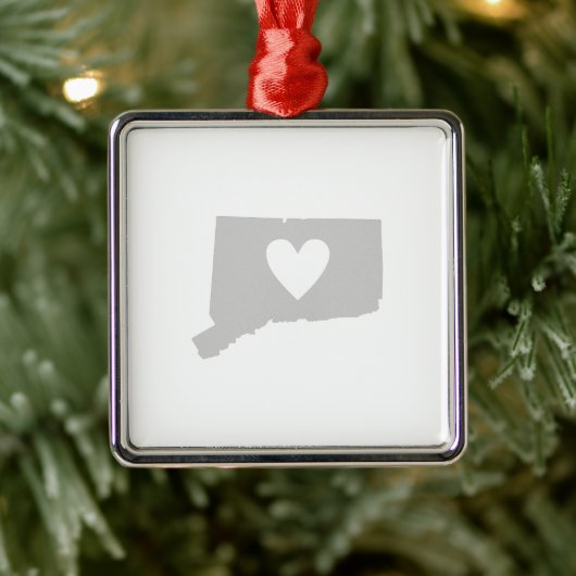 Connecticut Grijs met Heart Gray Nutmegger Metalen Ornament (Boom)