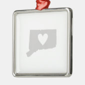 Connecticut Grijs met Heart Gray Nutmegger Metalen Ornament (Links)
