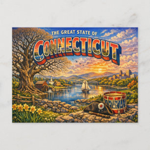 Connecticut Groeten Ansichtkaart  Briefkaart