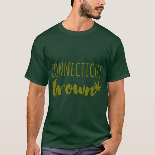 Connecticut Grown Weed Leaf MarijuanaPotCannabis f T-shirt (Voorkant)