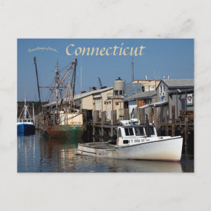 Connecticut Harbour kijkt uit naar het eiland Long Briefkaart