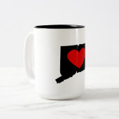 Connecticut Heart Tweekleurige Koffiemok (Voorkant links)