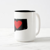 Connecticut Heart Tweekleurige Koffiemok (Voorkant rechts)