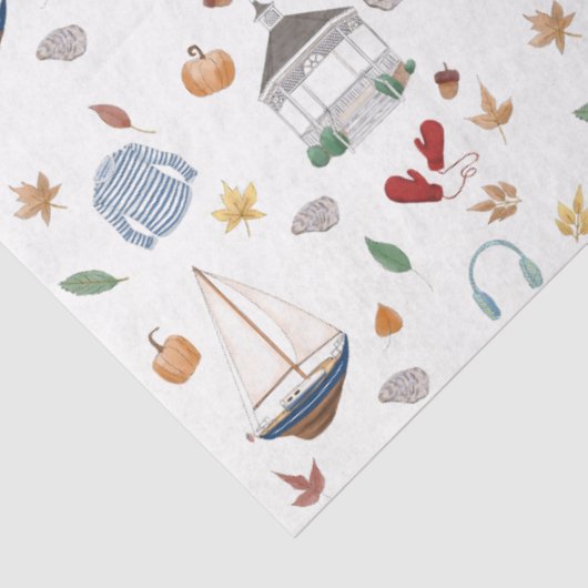 Connecticut Herfst in New England Tissuepapier (Detail)