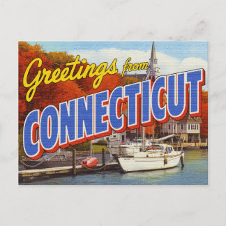 Connecticut herfthaven jacht briefkaart