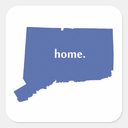 Connecticut Home blauw Vierkante Sticker (Voorkant)