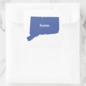 Connecticut Home blauw Vierkante Sticker (Tas)