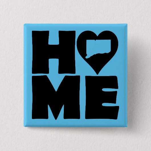Connecticut Home Heart State Button Badge Pin (Voorkant)