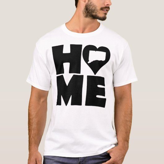 Connecticut Home Heart State T-shirts (Voorkant)