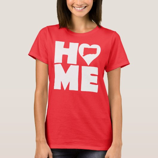 Connecticut Home Heart State Tees T-Shirt (Voorkant)