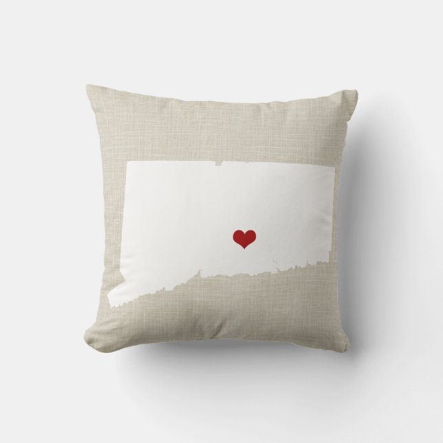 Connecticut Home State New Home Pillow 16 x 16 inc Kussen (Voorkant)