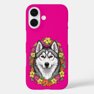 Connecticut Hond En Kleurrijke Mirablis Bloemen iPhone 16 Hoesje