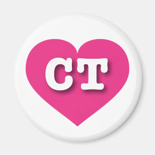 Connecticut Hot Pink Heart - Ik hou van CT Magneet