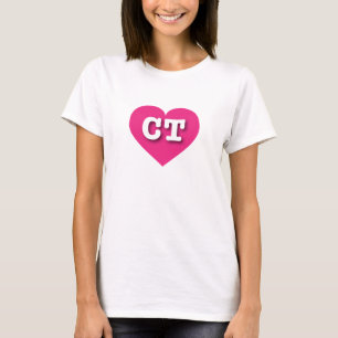 Connecticut Hot Pink Heart - Ik hou van CT T-shirt